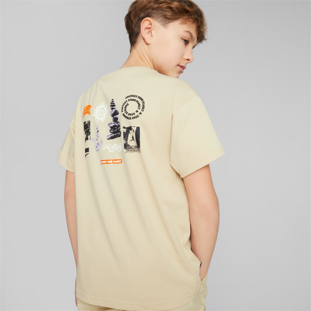 Изображение Puma Детская футболка Downtown Graphic Tee Youth #1: Granola