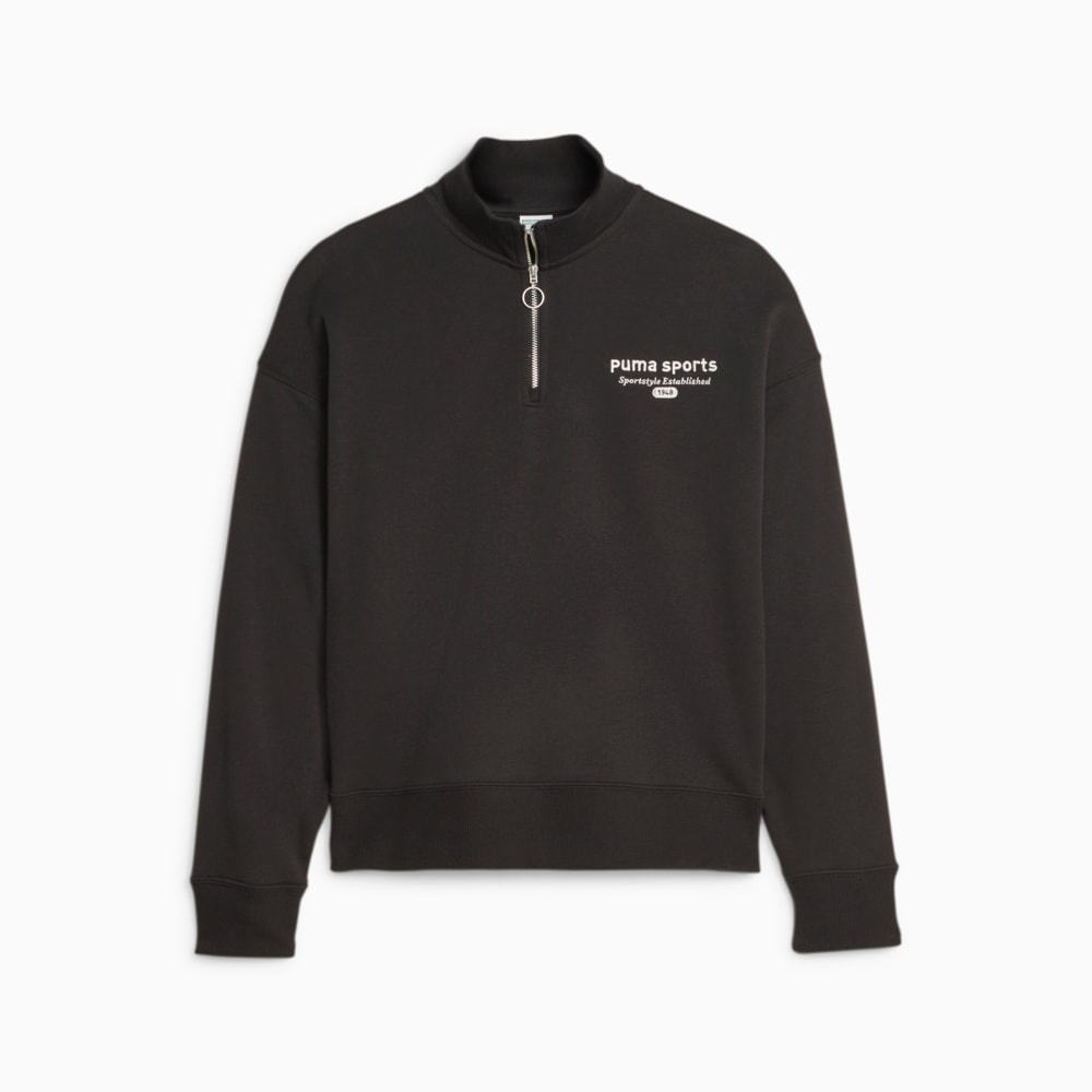 Moletom PUMA TEAM Half Zip Feminino Preto PUMA Ref 621438 01