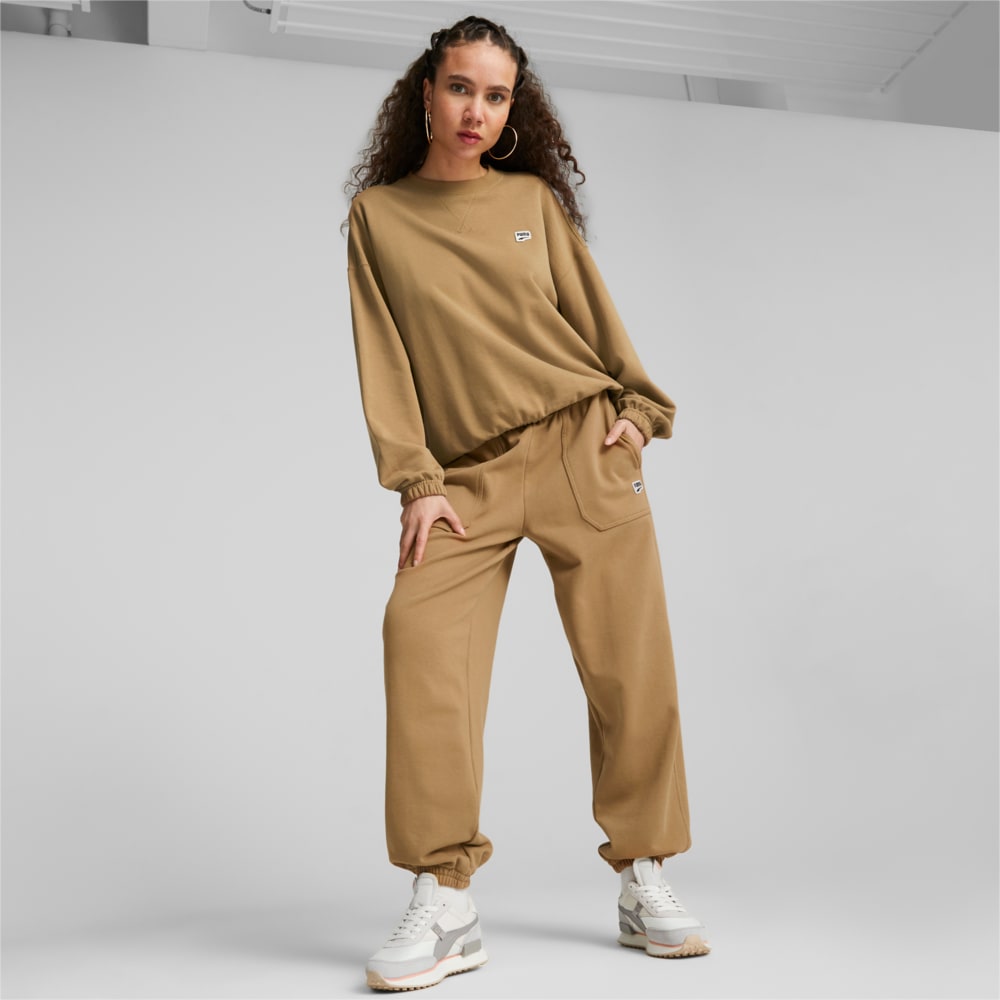 Изображение Puma Толстовка DOWNTOWN Women’s Oversized Sweatshirt #2: Toasted