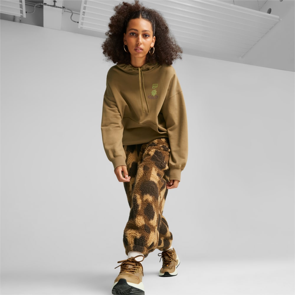 Изображение Puma Штаны DOWNTOWN Women’s Sherpa Pants #2: Chocolate Chip-AOP