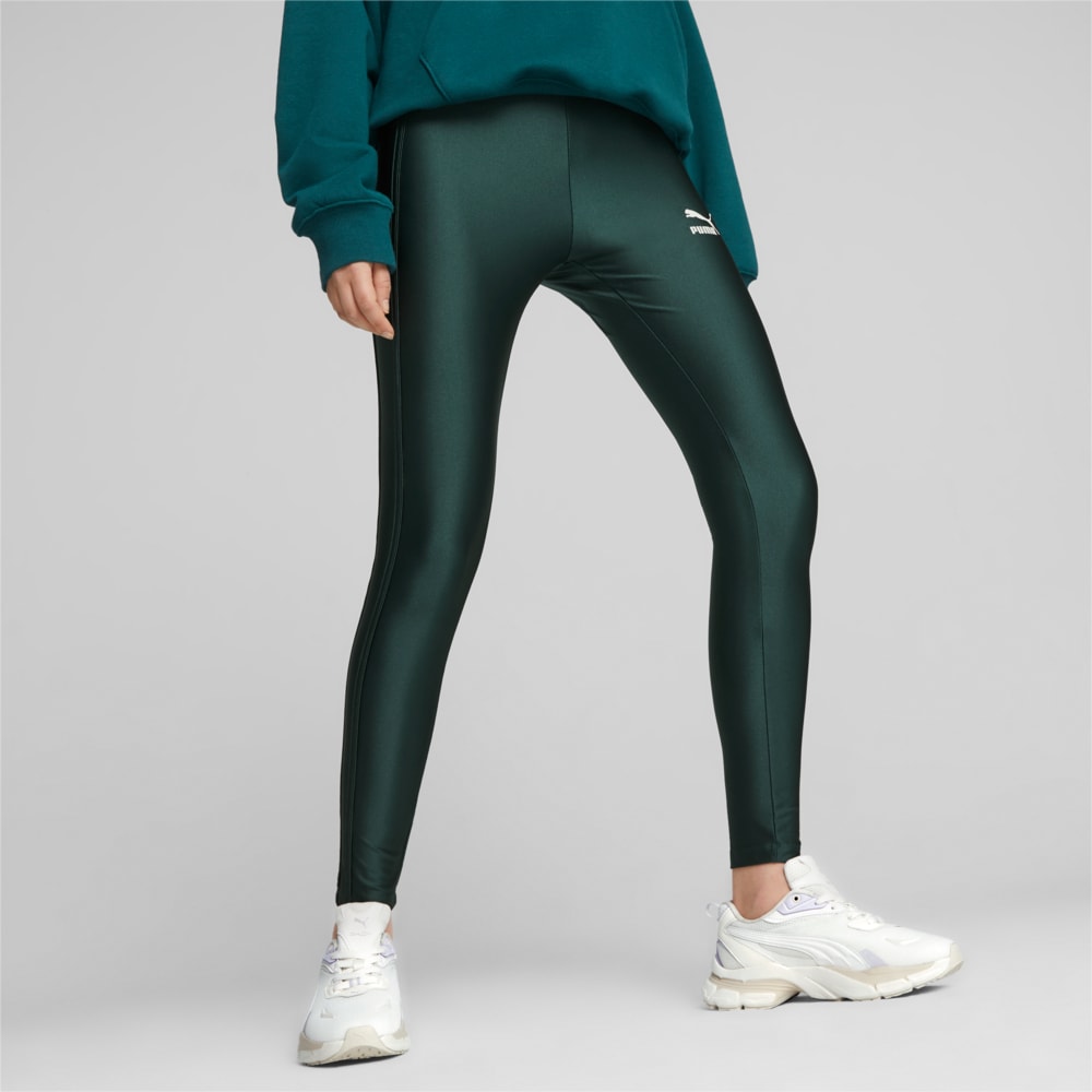 PUMA T7 High Waist Shiny Leggings, | Black Women‘s Leggings | YOOX