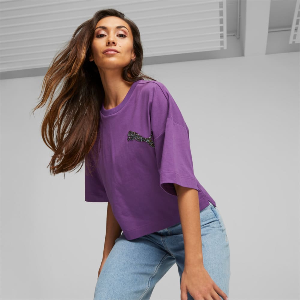 PUMA X SWAROVSKI Women s Tee Purple Puma Sku 622249 28