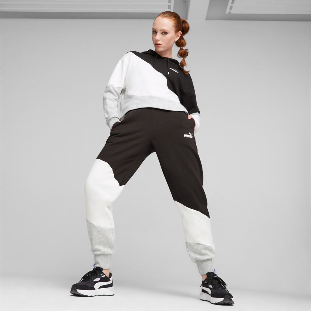 Изображение Puma Штаны PUMA POWER Cat Women's Sweatpants #2: PUMA Black-Light Gray Heather