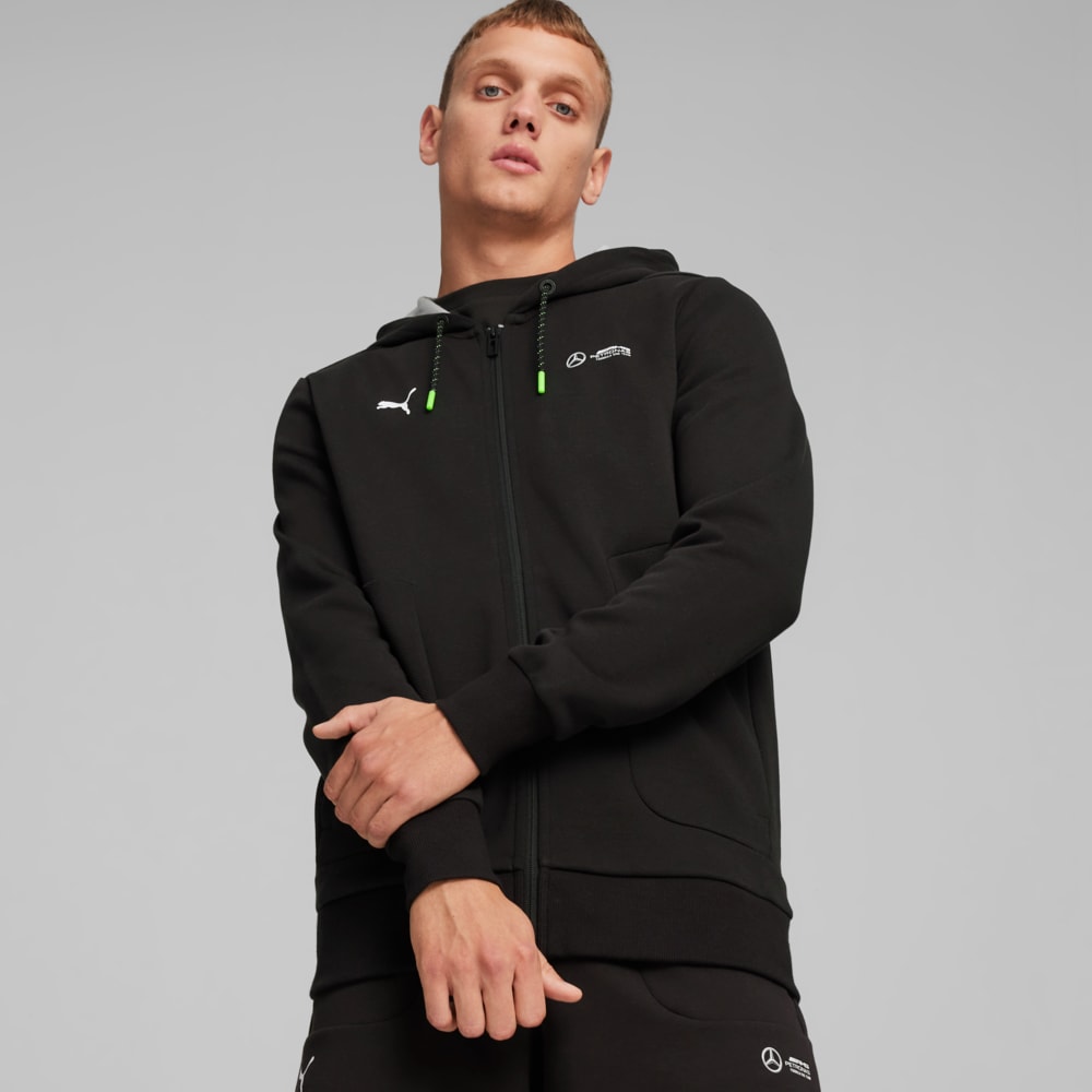 Mercedes AMG Petronas Motorsport Erkek Tam Fermuarl Kap onlu SWEAT Ceket