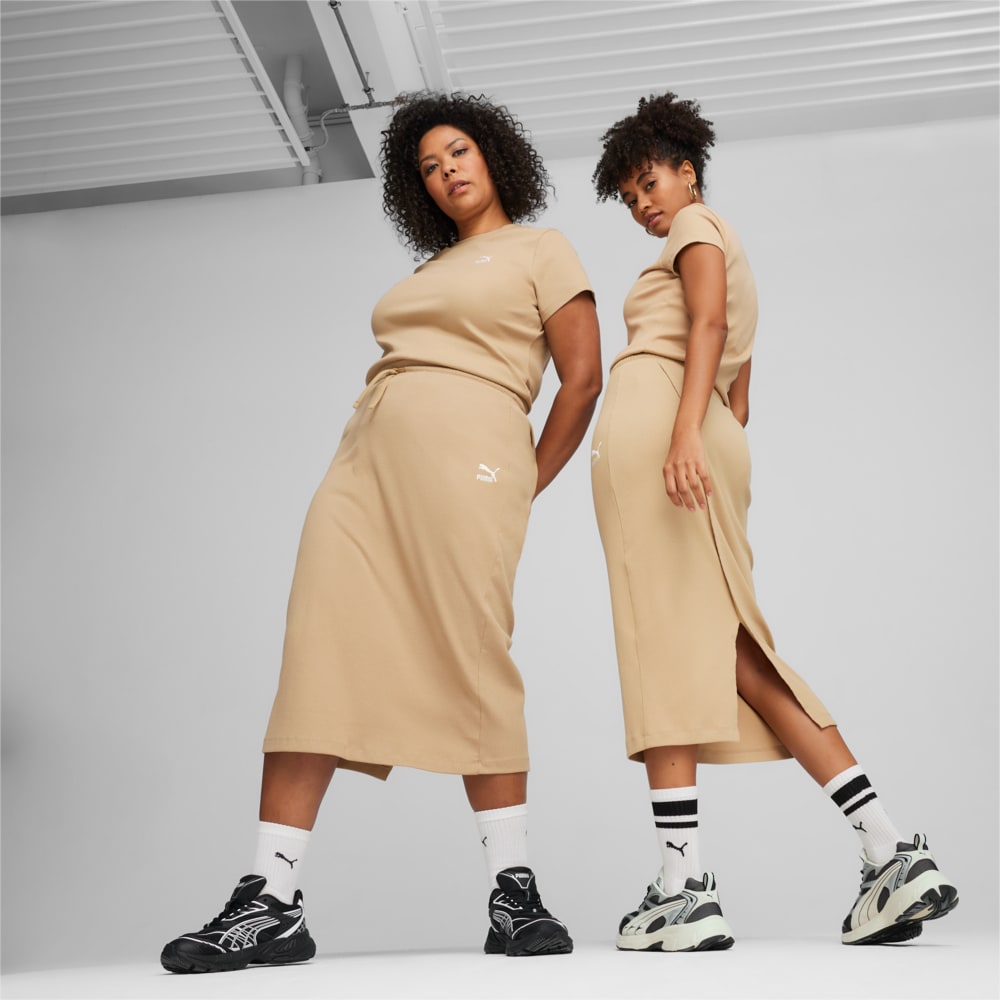 Изображение Puma Юбка CLASSICS Women's Ribbed Midi Skirt #1: Prairie Tan