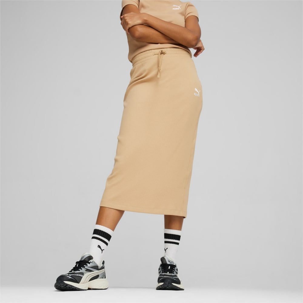 Изображение Puma Юбка CLASSICS Women's Ribbed Midi Skirt #2: Prairie Tan