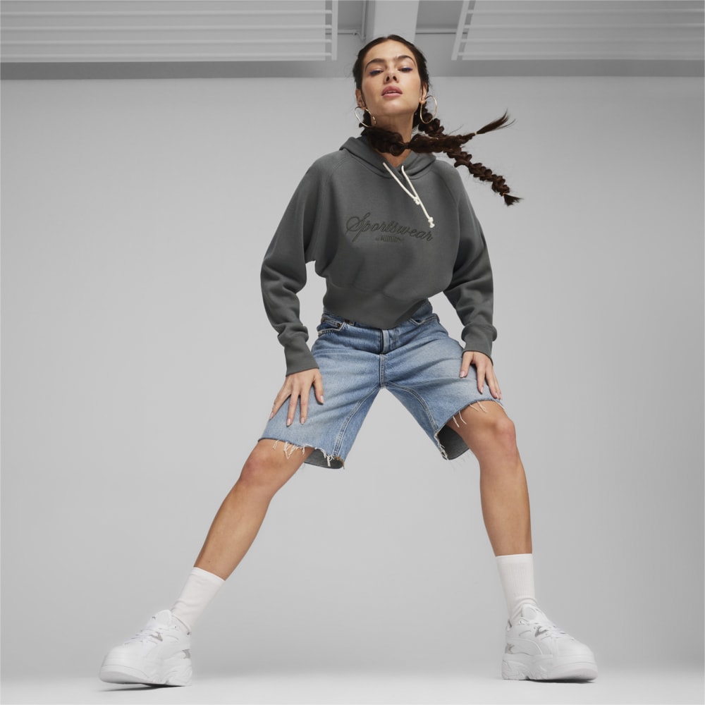 Изображение Puma Худи CLASSICS+ Women's Relaxed Hoodie #2: Mineral Gray