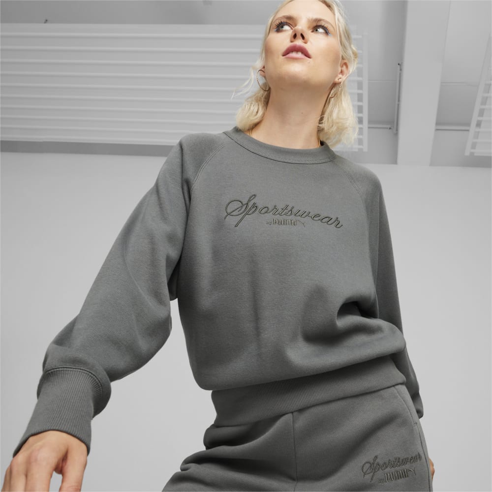 Изображение Puma Свитшот CLASSICS+ Women's Relaxed Sweatshirt #1: Mineral Gray