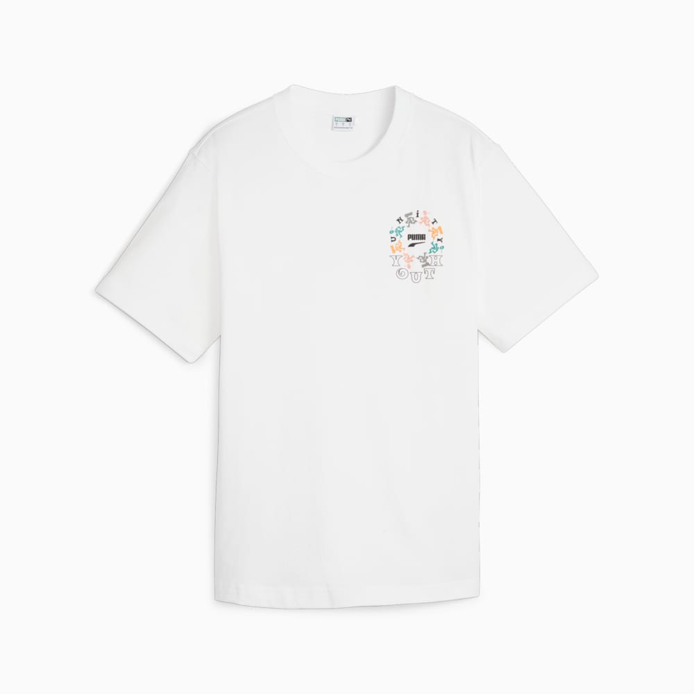 Зображення Puma Футболка DOWNTOWN Women's Relaxed Graphic Tee #1: PUMA White-Clementine