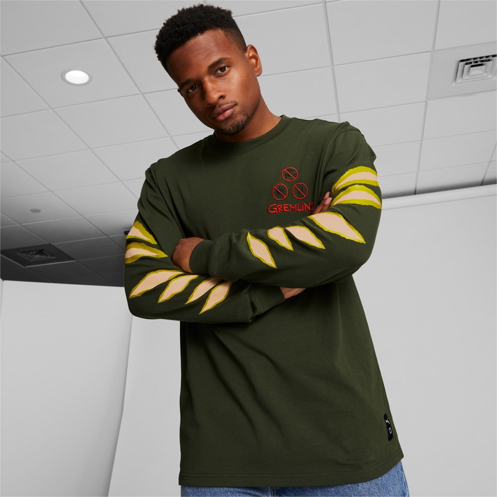 Polera Manga Larga Puma Hoops X Gremlins Verde Puma
