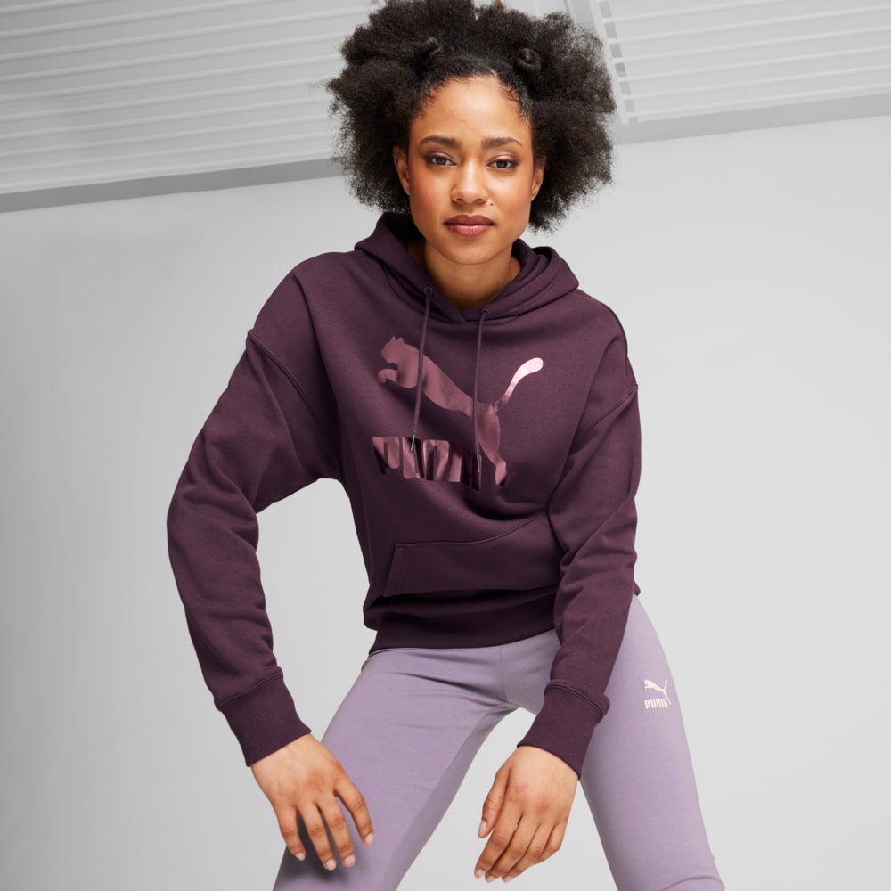 Imagen PUMA Polerón con capucha CLASSICS Shiny Logo para mujer #1