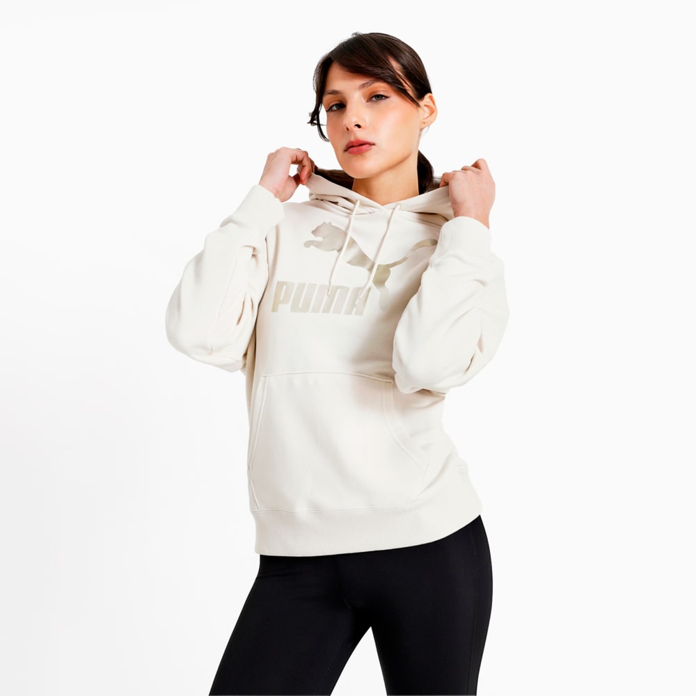 Imagen PUMA Polerón con capucha CLASSICS Shiny Logo para mujer #2