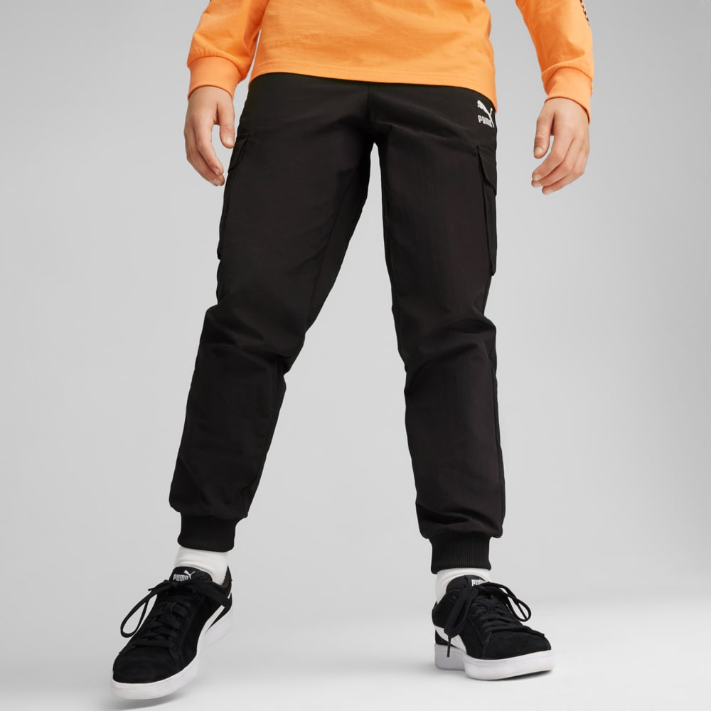 Изображение Puma Детские брюки-карго CLASSICS Youth Cargo Pants #1: Puma Black