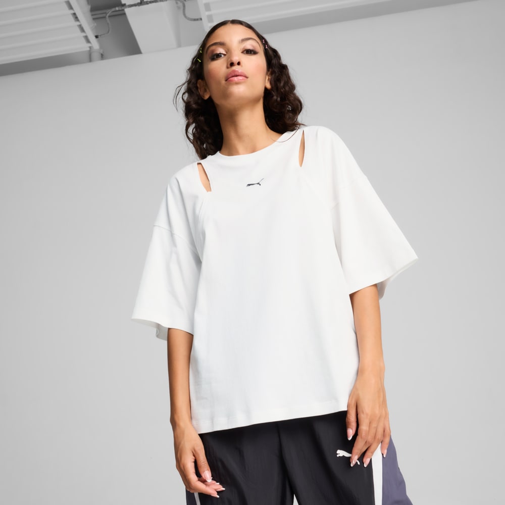 Зображення Puma Футболка DARE TO Oversized Cut-out Tee Women #1: Puma White
