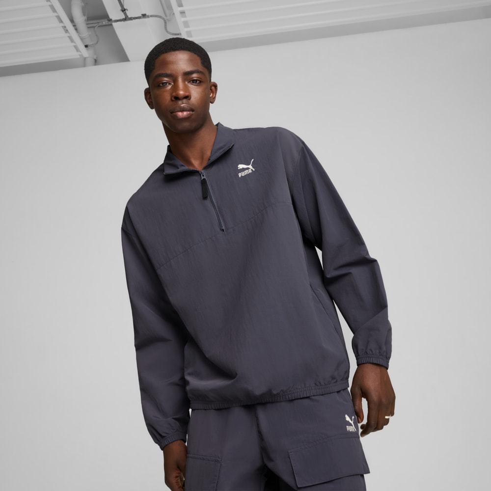 Изображение Puma Лонгслив CLASSICS Woven Relaxed Crew Men #1: Galactic Gray