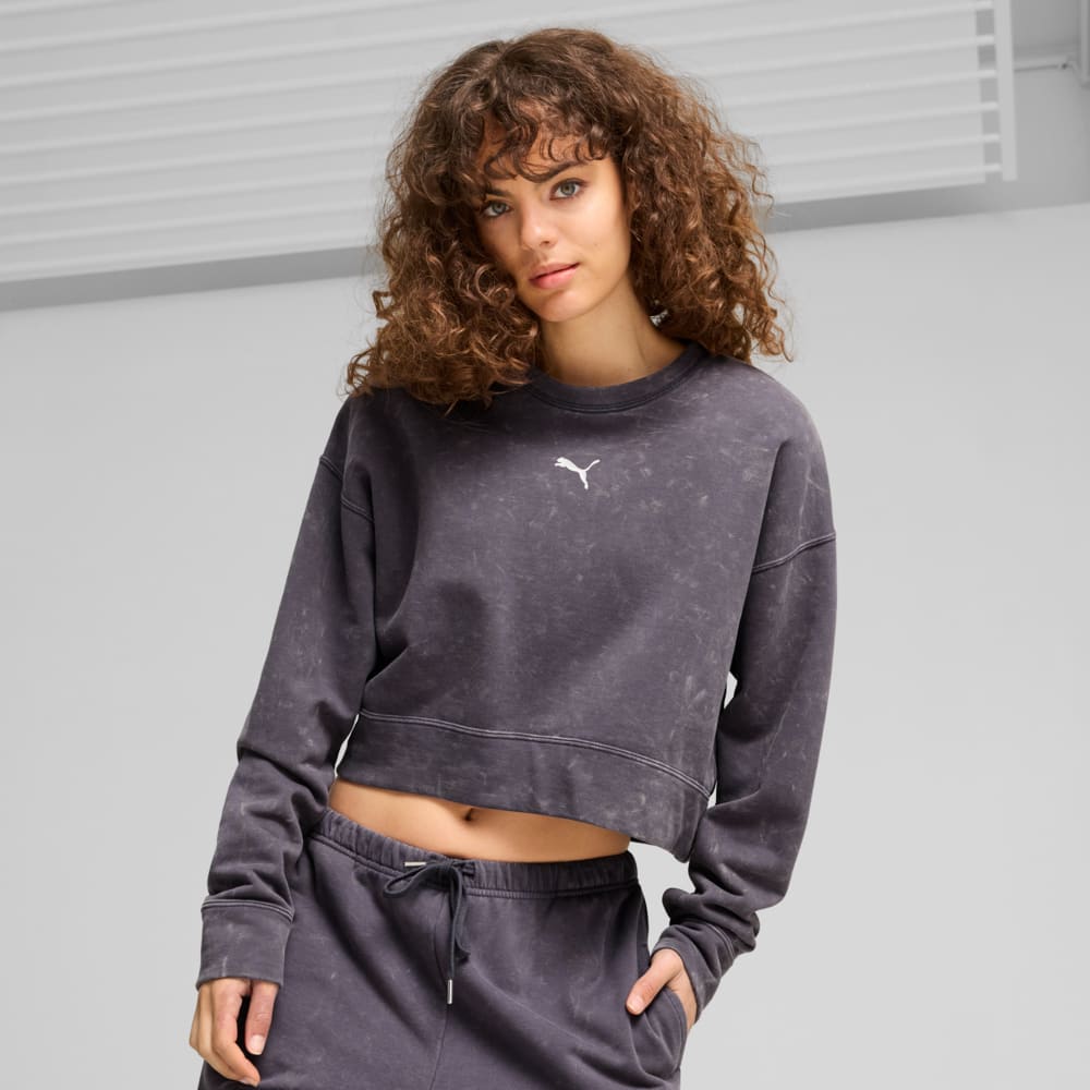Изображение Puma Свитшот DARE TO Relaxed Washed Crew Women #1: Galactic Gray