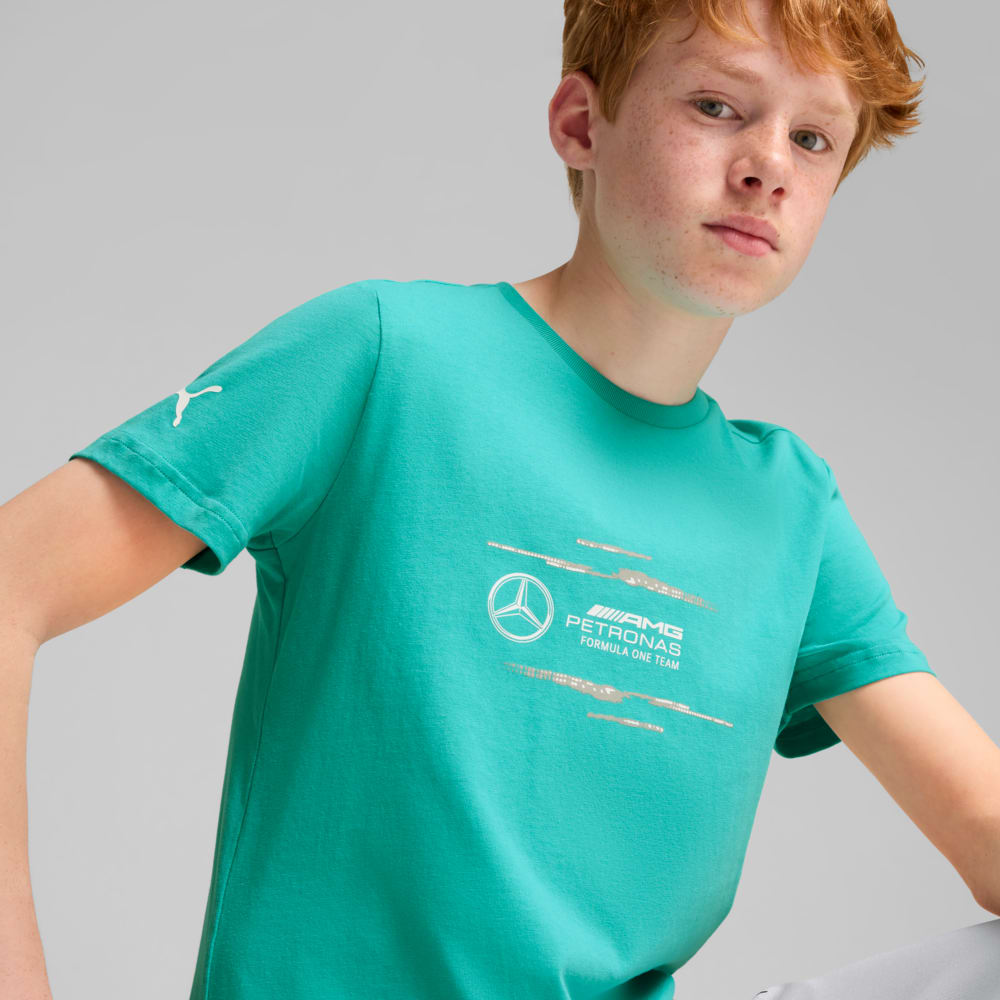 Изображение Puma Детская футболка Mercedes-AMG Petronas F1® Logo Tee Youth #2: Sheen Green