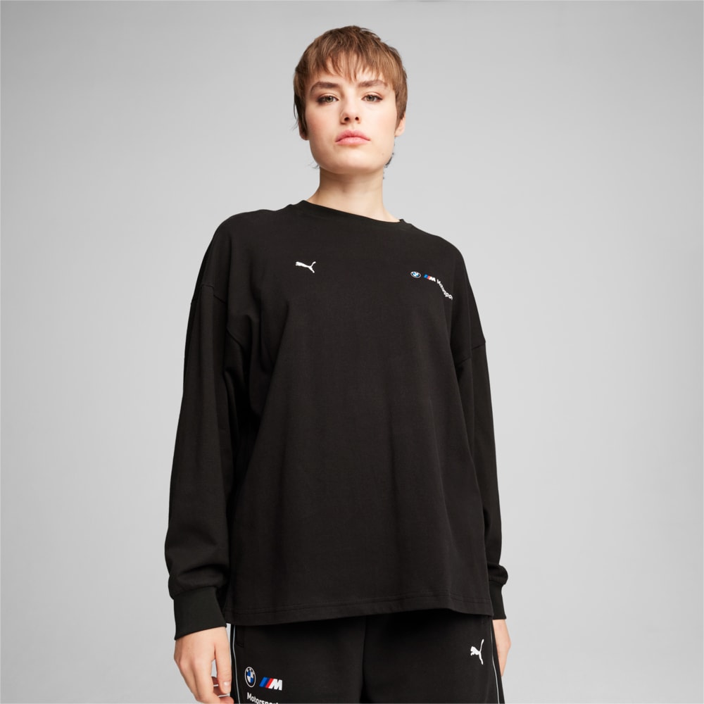 Зображення Puma Лонгслів BMW M Motorsport Long Sleeve Graphic Tee Women #1: Puma Black