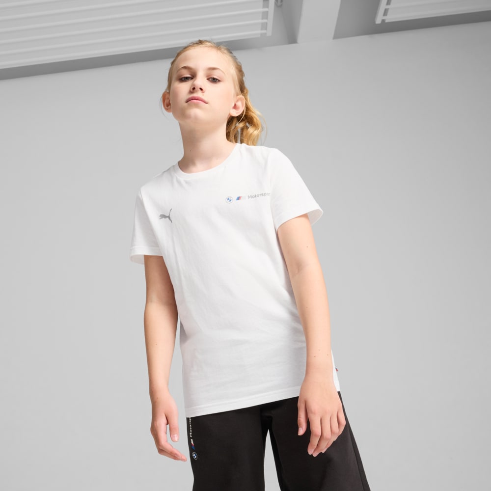 Зображення Puma Дитяча футболка BMW M Motorsport ESS+ Logo Tee Youth #1: Puma White