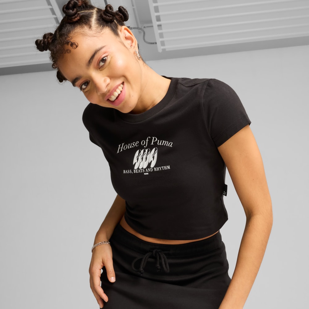 Зображення Puma Топ GRAPHICS MUSIC Baby Tee Women #1: Puma Black