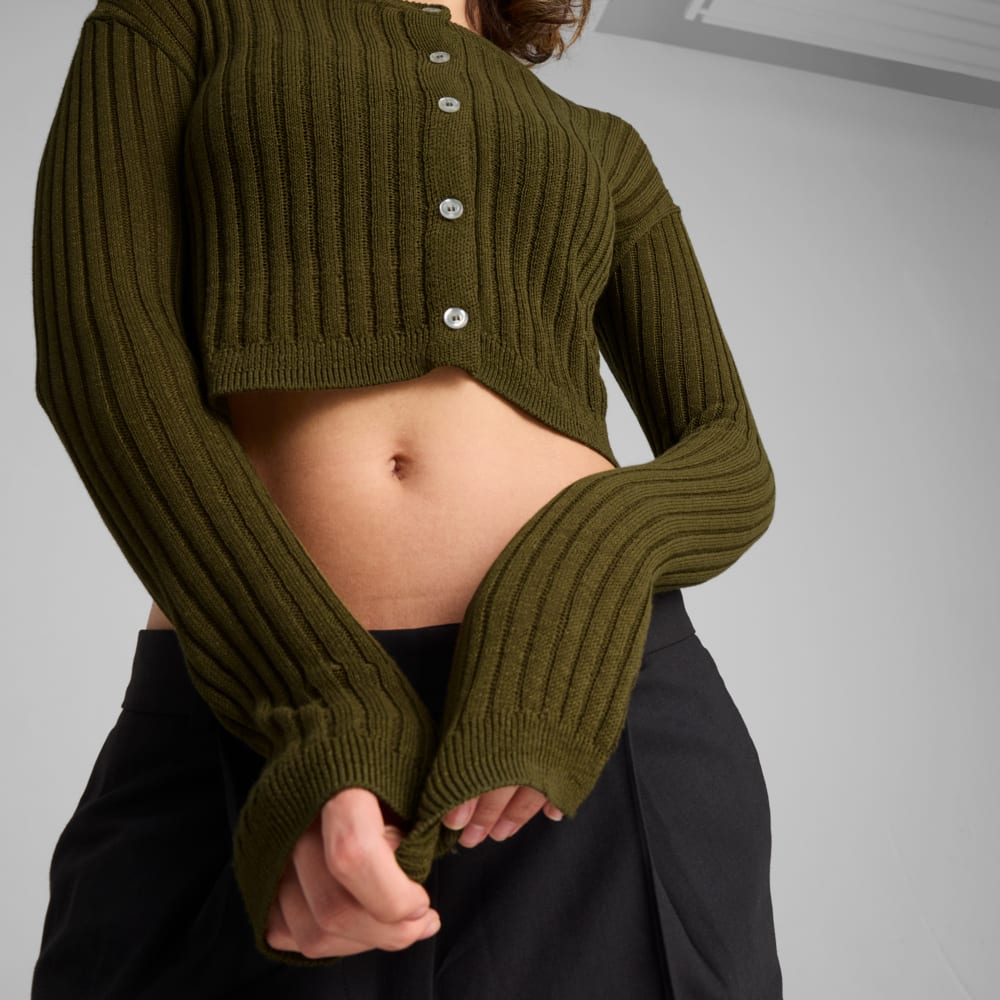 Зображення Puma Кардиган YONA Long Sleeve Knit Top Women #2: Olive Drab