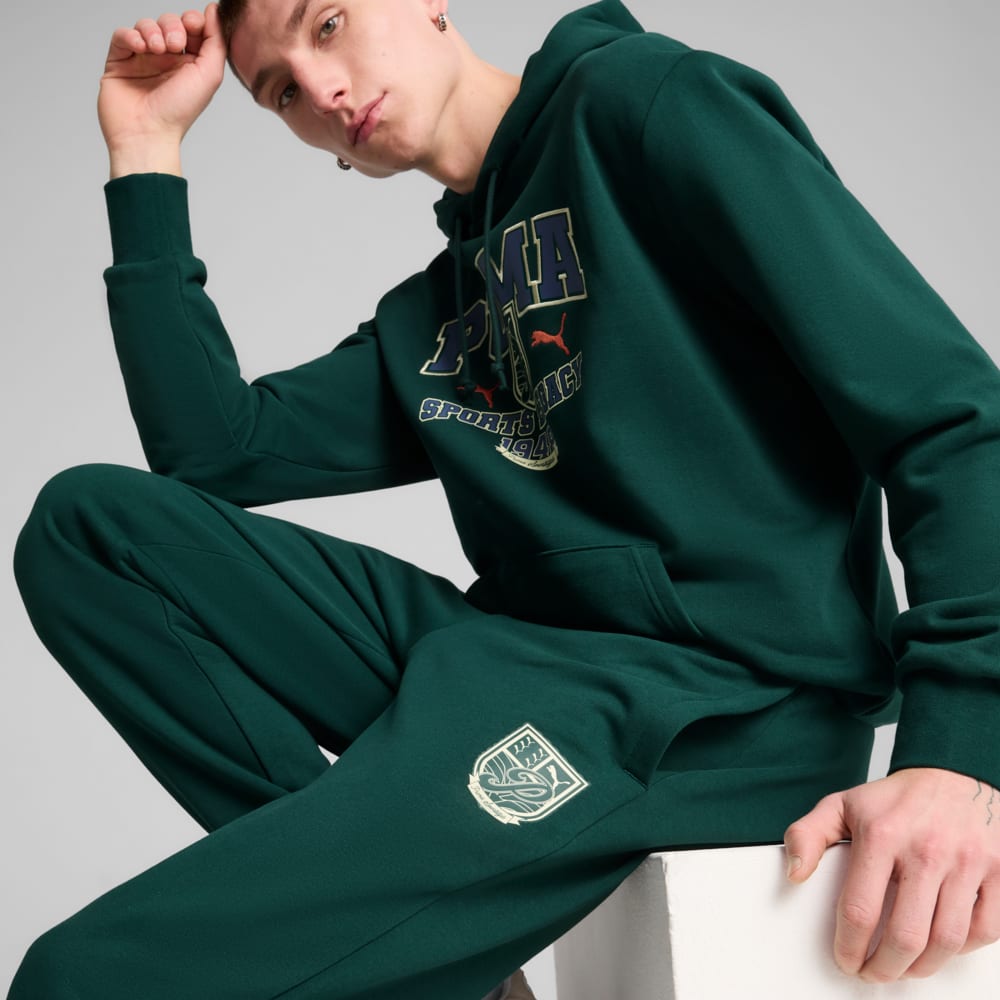 Изображение Puma Брюки SPORTS LEGACY Graphic Sweatpants Men #2: Dark Myrtle