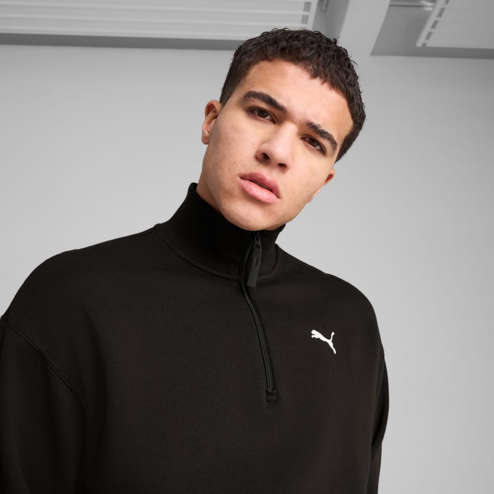 Зображення Puma Лонгслив WARDROBE ESS Relaxed Half Zip Crew Men #2: Puma Black