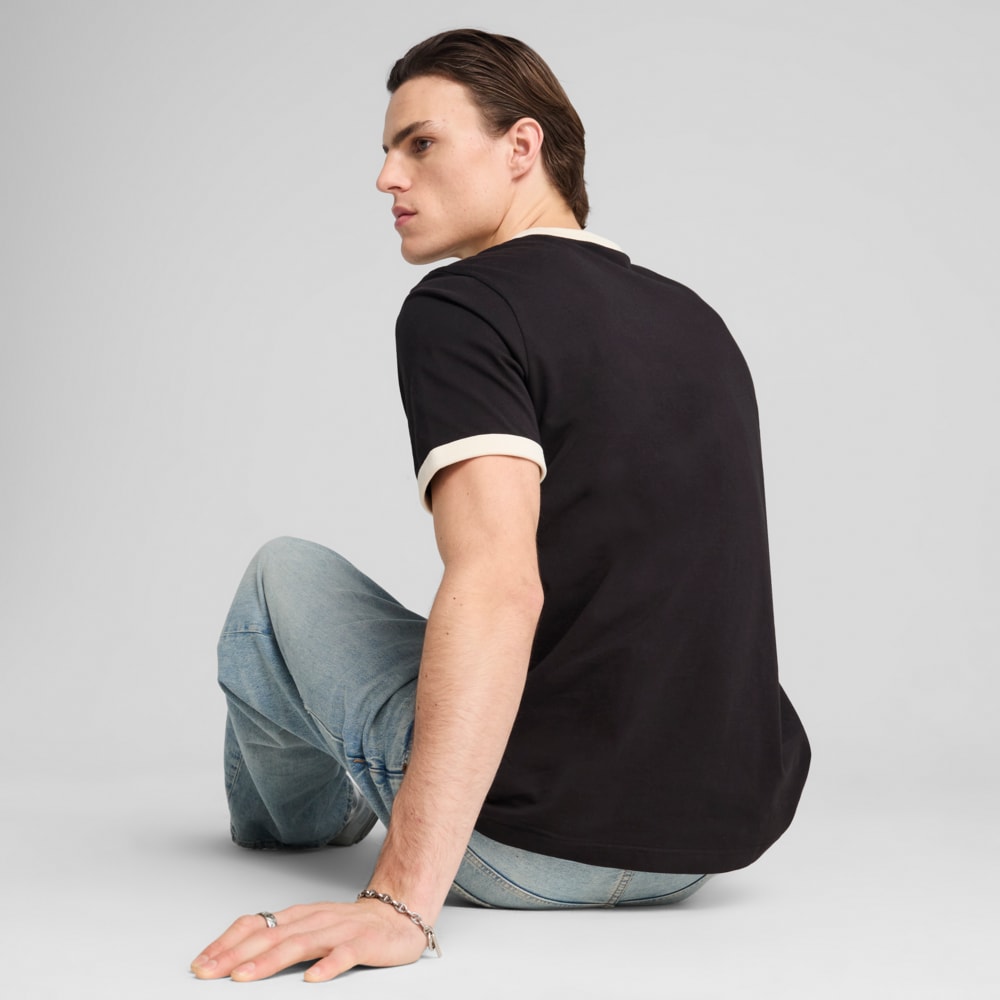 Изображение Puma Футболка FUTURE.PUMA.ARCHIVE Graphic Ringer Tee Men #2: PUMA Black-Blue Crystal