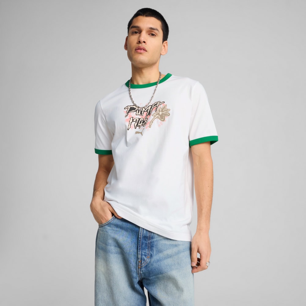 Зображення Puma Футболка FUTURE.PUMA.ARCHIVE Graphic Ringer Tee Men #1: PUMA White-Archive Green