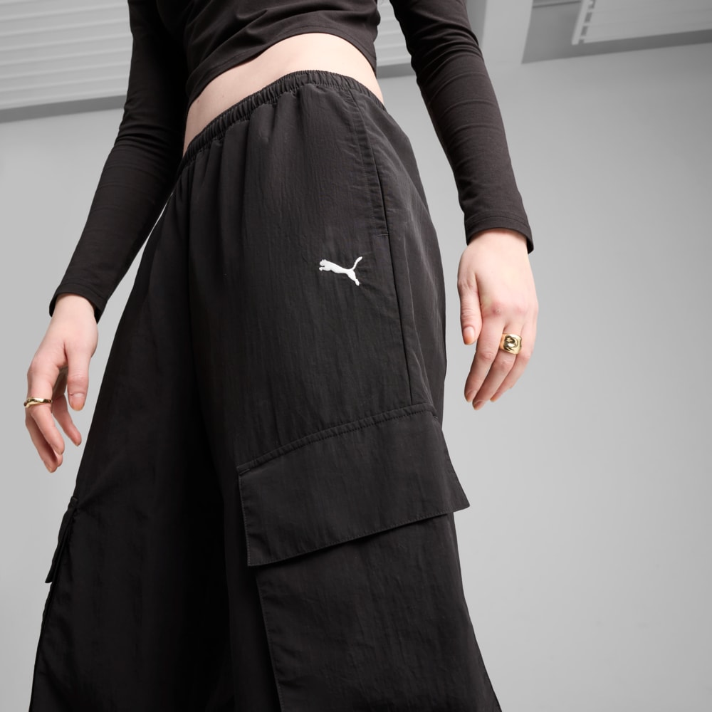 Зображення Puma Штани WARDROBE ESS Relaxed Woven Cargo Pants Women #2: Puma Black