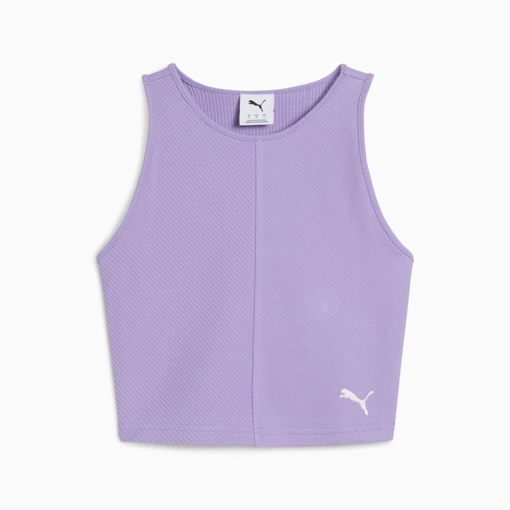Изображение Puma Топ WARDROBE ESS Ribbed Crop Top Women #1: Lavender Alert
