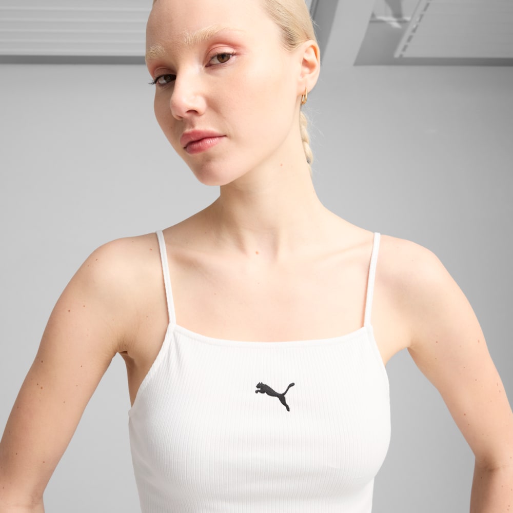 Изображение Puma Майка WARDROBE ESS Ribbed Tank Top Women #2: Puma White