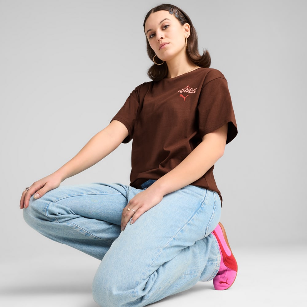 Зображення Puma Футболка ESS FLORAL PACK Relaxed Graphic Tee Women #1: Chocotart