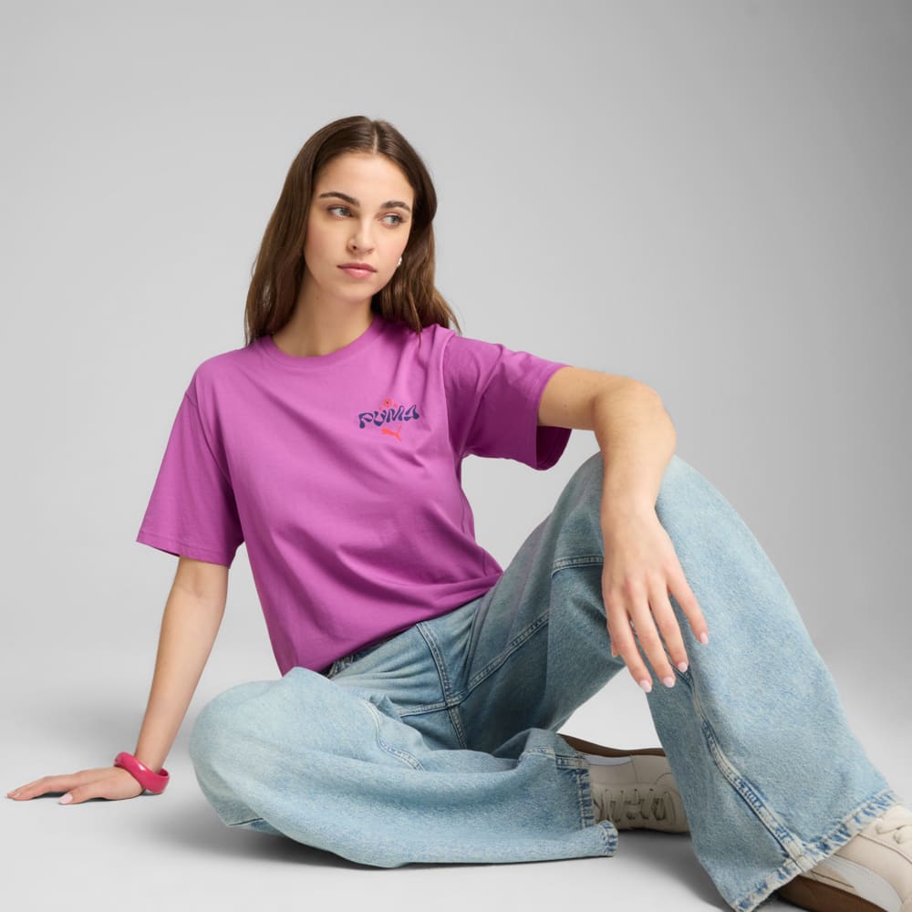 Зображення Puma Футболка ESS FLORAL PACK Relaxed Graphic Tee Women #1: Wild Berry