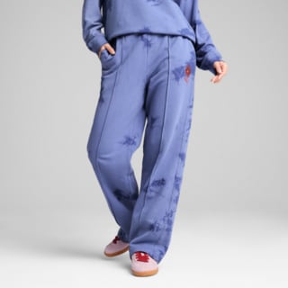 Изображение Puma Брюки WARDROBE ESS FLORAL PACK Washed Straight Sweatpants Women