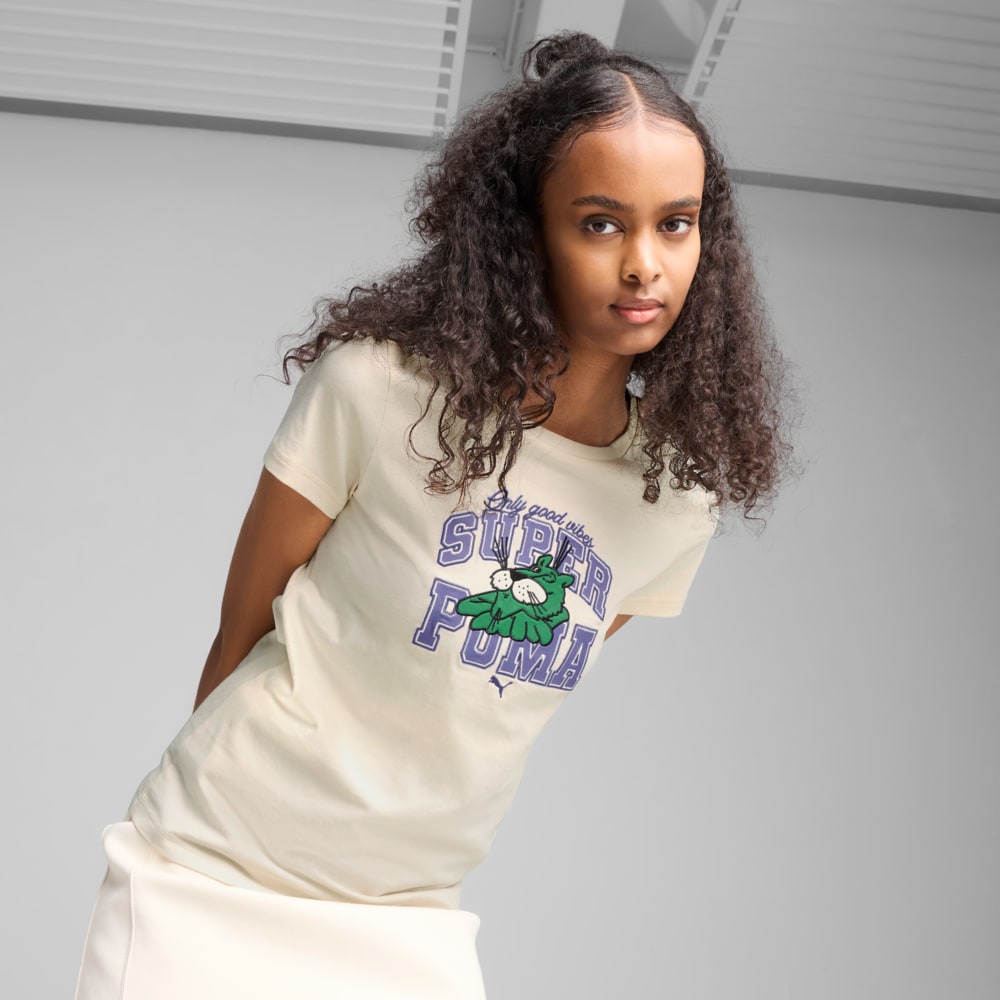 Изображение Puma Футболка SUPER PUMA GRAPHICS Tee Women #1: Alpine Snow