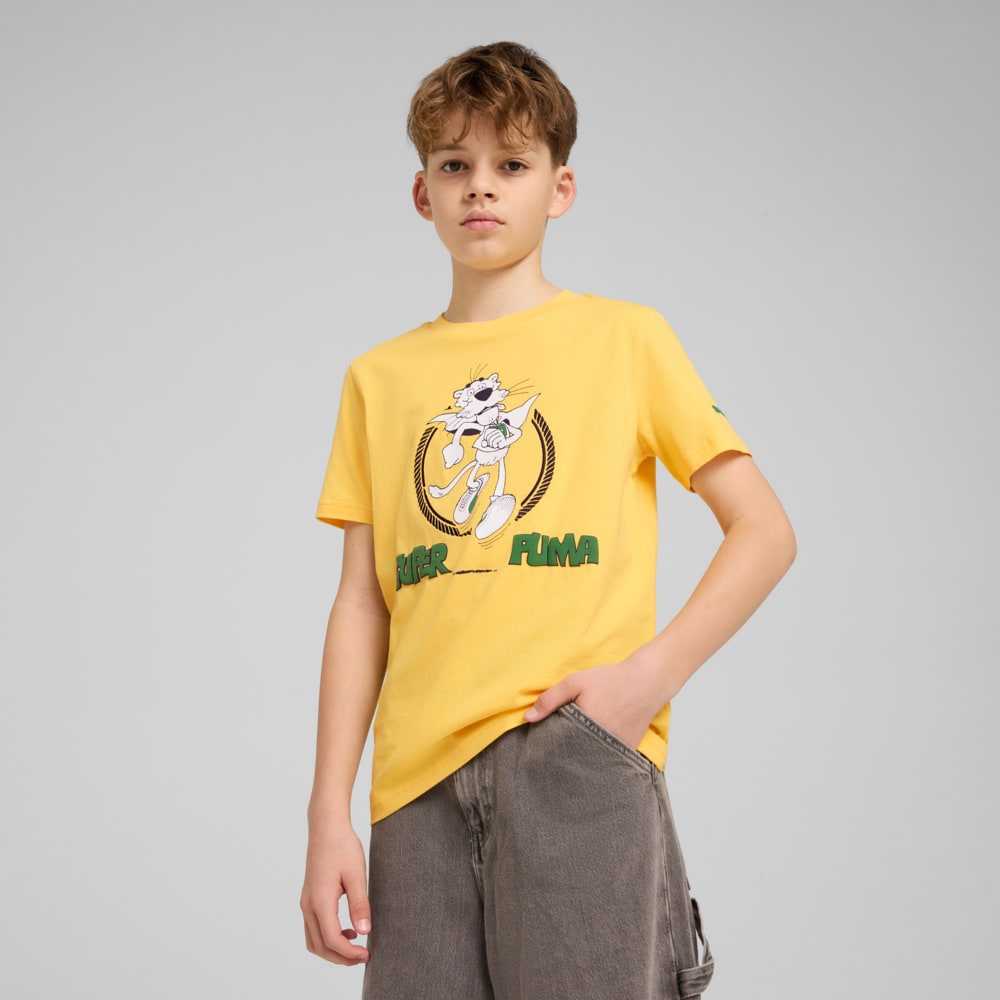 Изображение Puma Детская футболка SUPER PUMA Graphic Tee I Youth #1: Sunny Yellow