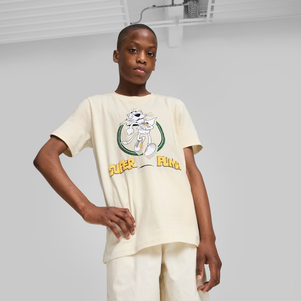 Зображення Puma Футболка SUPER PUMA Graphic Tee I Youth #1: Alpine Snow