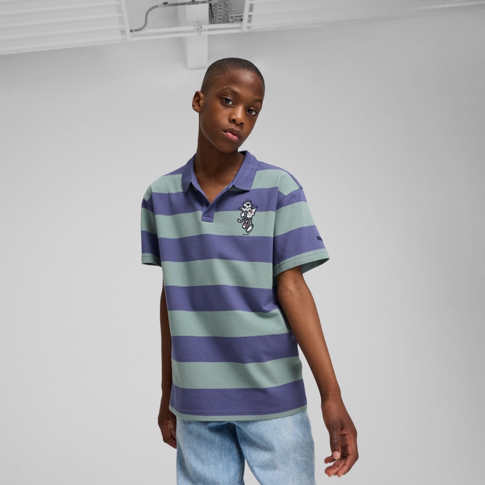 Изображение Puma Детская рубашка поло SUPER PUMA Polo Youth #1: Green Moon