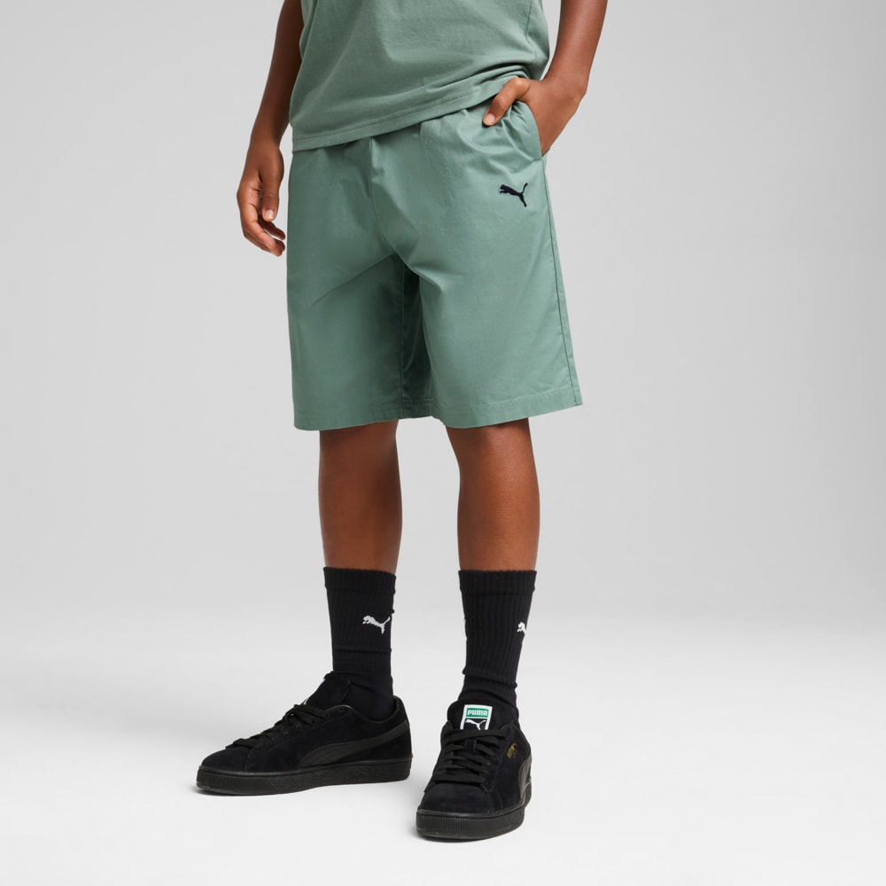 Изображение Puma Детские шорты SUPER PUMA Woven Shorts Youth #1: Green Moon