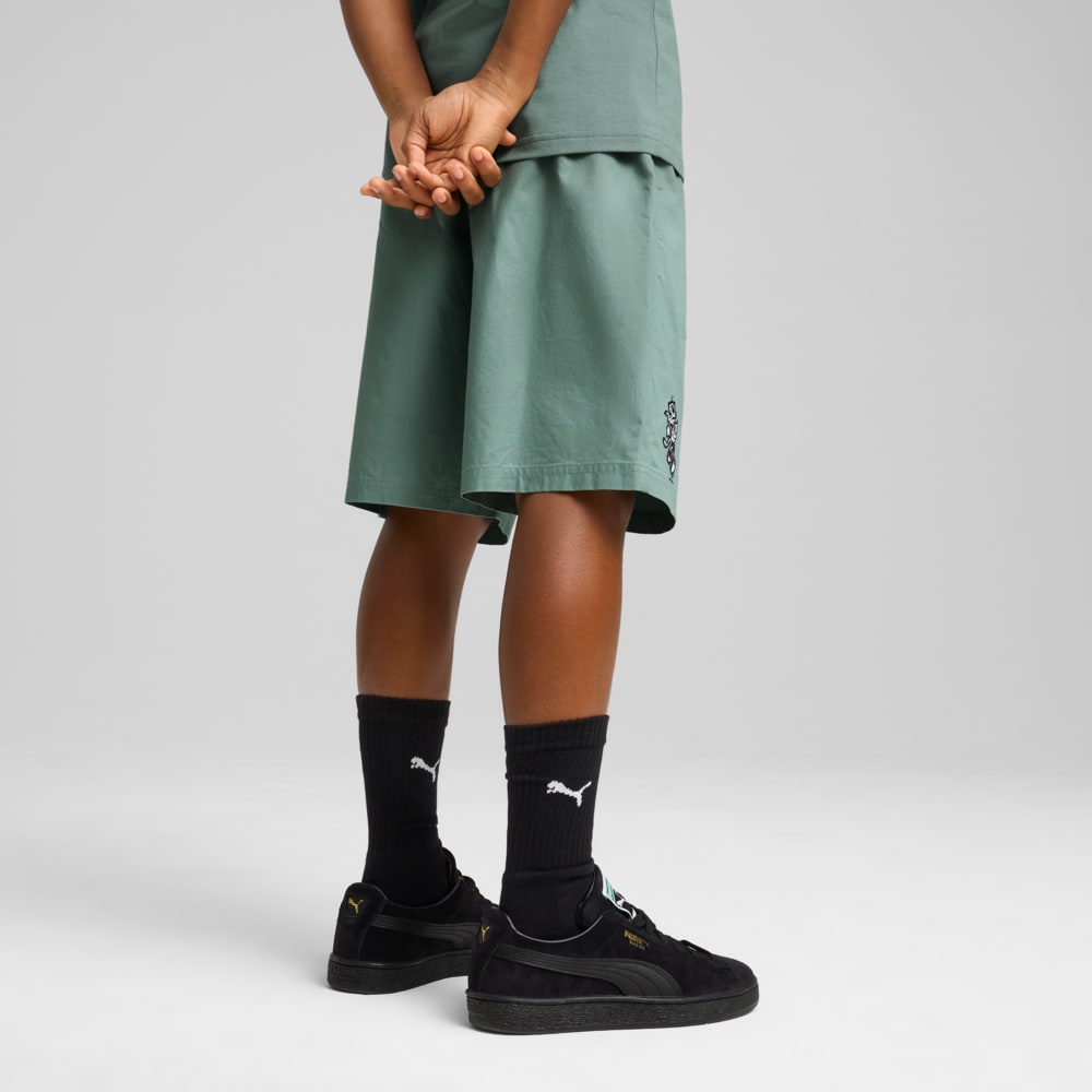 Изображение Puma Детские шорты SUPER PUMA Woven Shorts Youth #2: Green Moon