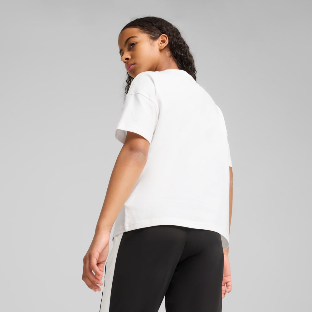 Изображение Puma Детская футболка Wardrobe Essentials Relaxed Tee Youth #2: Puma White