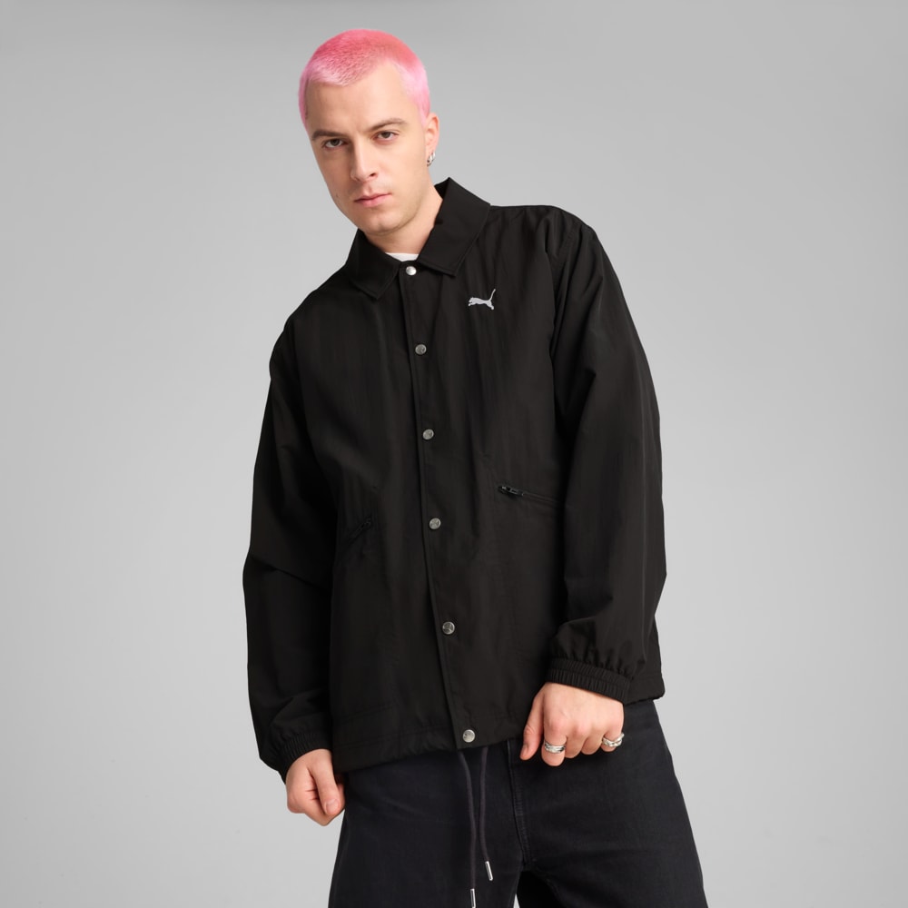 Изображение Puma Куртка Wardrobe Essentials Relaxed Coach Jacket Men #1: Puma Black