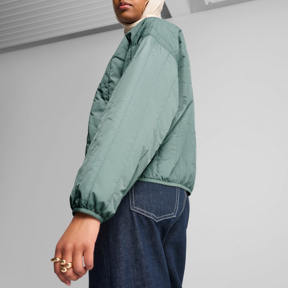 Изображение Puma Куртка WARDROBE ESS Relaxed Reversible Liner Jacket Women #2: Green Moon