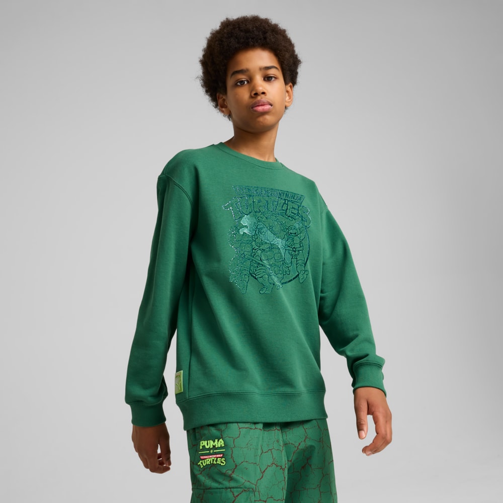 Зображення Puma Дитячий світшот PUMA HOOPS x TMNT Relaxed Graphic Crew Youth #1: Vine