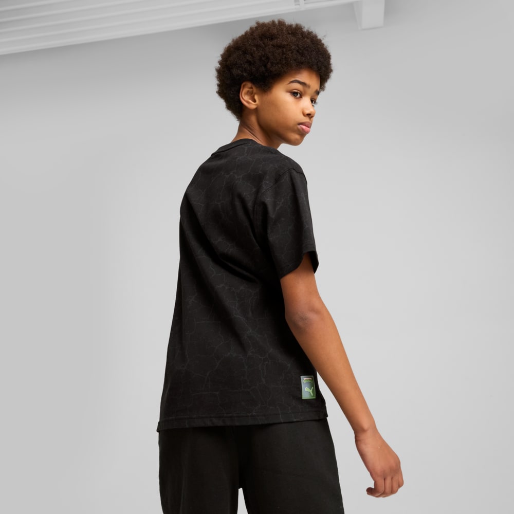 Зображення Puma Дитяча футболка PUMA HOOPS x TMNT Relaxed All-Over Print Tee Youth #2: Puma Black