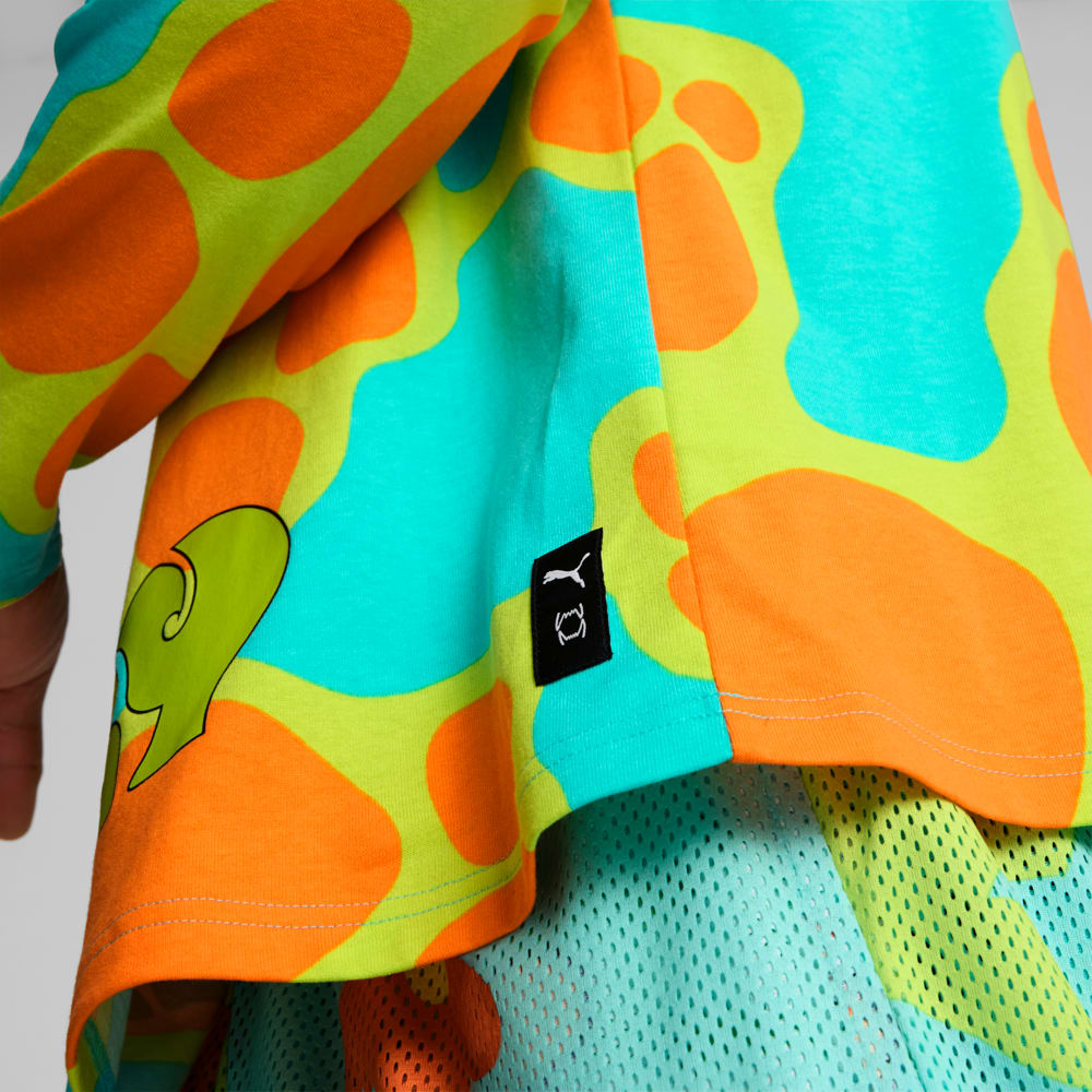 Зображення Puma Лонгслів PUMA HOOPS x SCOOBY DOO Long Sleeve Top Men #2: Aquatic-Lime Smash-AOP