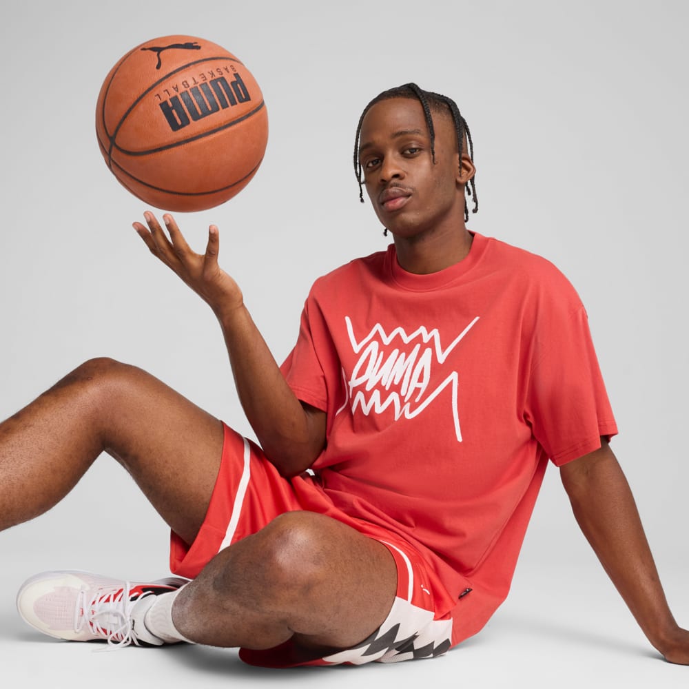 Изображение Puma Футболка Jaws Core Basketball Tee Men #1: Red Fire