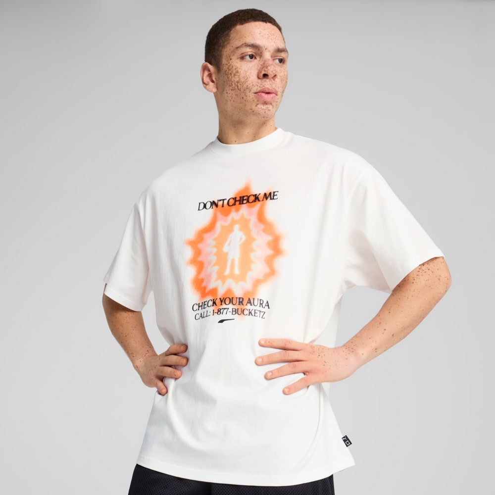 Изображение Puma Футболка Hoop Dreamz Oversized Tee Unisex #1: Puma White