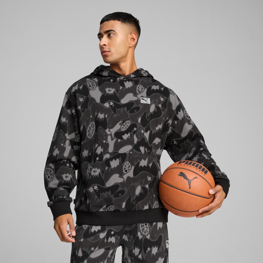 Изображение Puma Худи Dress Code Camo Basketball Hoodie Men #1: puma black-AOP